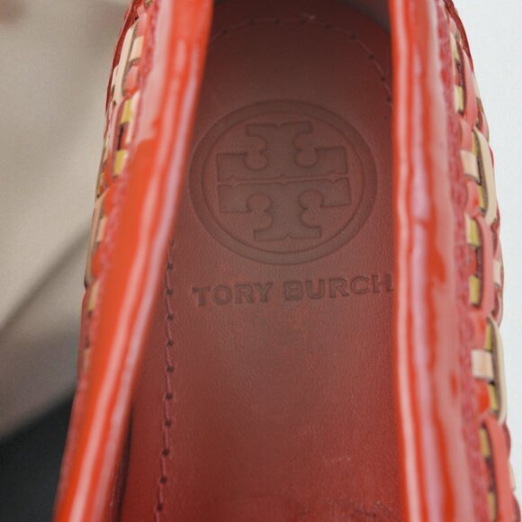 Tory Burch Careen Loafers | Size 7.5 Red & Tan - Picture 6 of 6